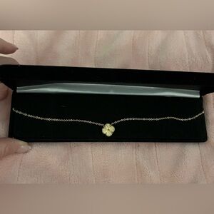 14k solid Gold Clover Necklace